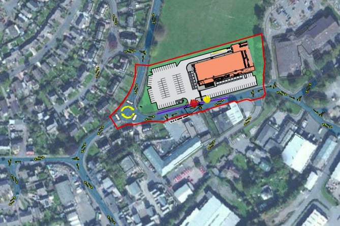 A map of where the proposed Lidl store would be located.  Image courtesy of One Design Architects
