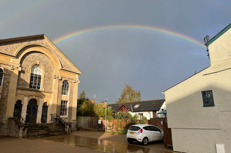 The rainbow over Crediton.