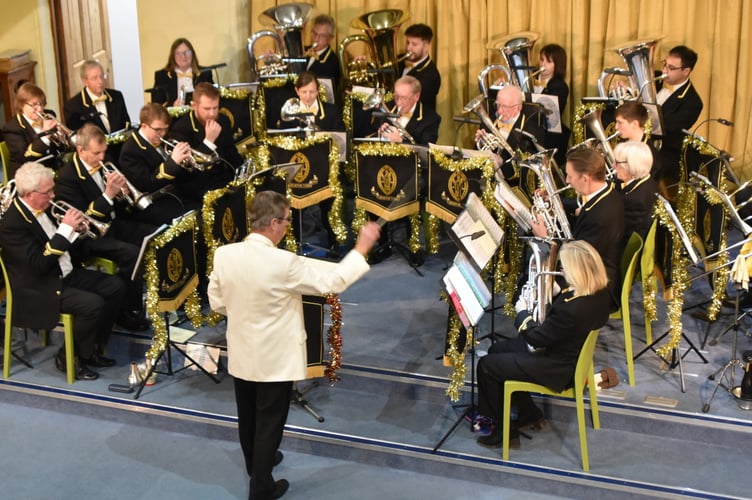 Crediton Town Band pictured at a previous concert.