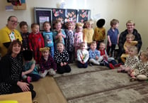 Crediton pre-school children raise £57 for Children in Need
