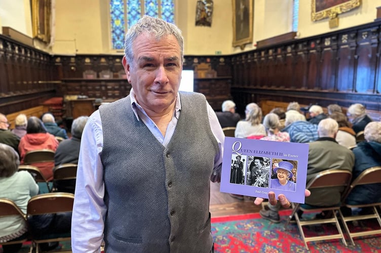 Todd Gray at the launch of his book ‘Queen Elizabeth II in Exeter’.  Photo: ECC

