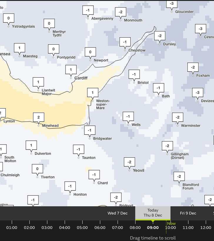 Current temperatures in some parts are below freezing.