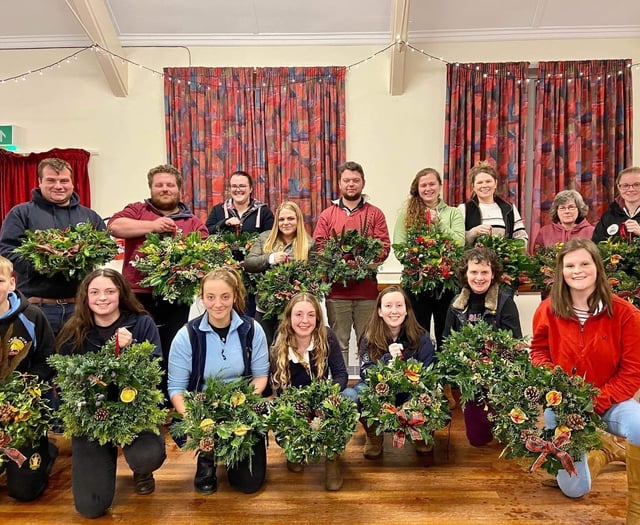 Newton St Cyres YFC members enjoyed wreath making workshop