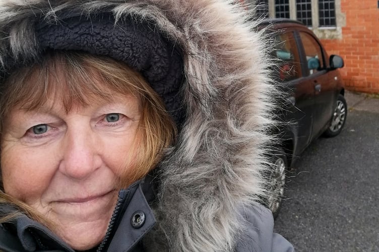 Rev Alison Richardson out in the cold.