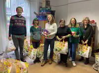 61 Christmas Hampers distributed by Crediton Foodbank
