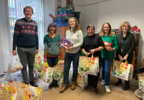 61 Christmas Hampers distributed by Crediton Foodbank
