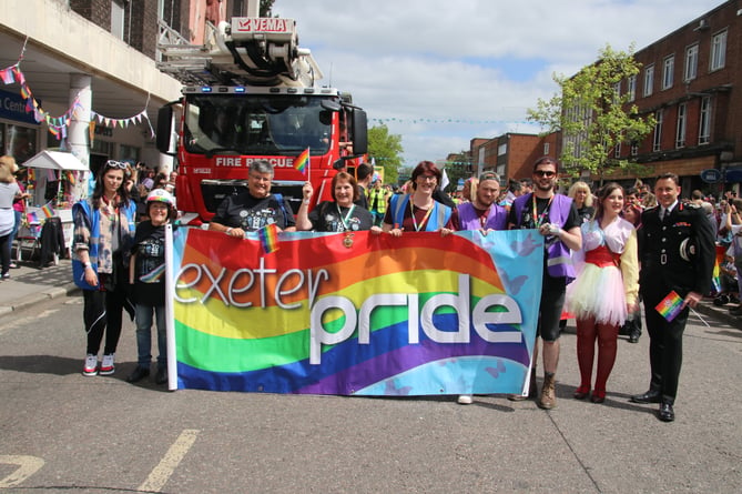 The start of Exeter Pride march in May 2022.  AQ 6208