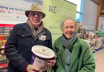Donations collected for Age Concern Crediton and District
