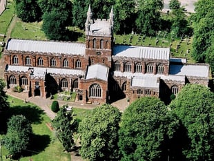 Towards Spring at Crediton Parish Church and Aerial photo offer