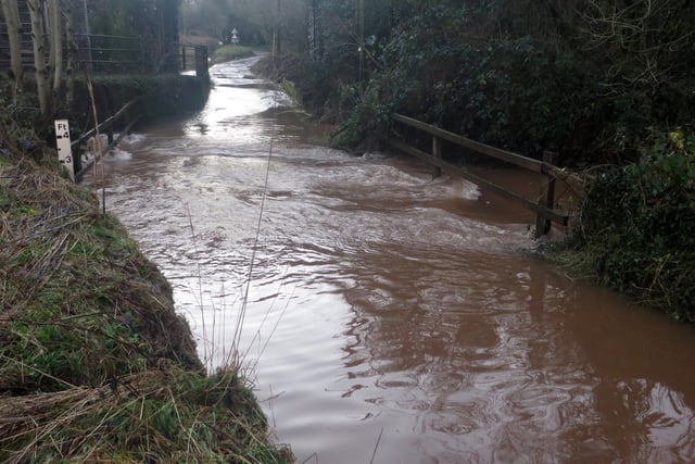Road seriously flooded near Yeoford