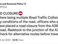 Multiple collisions due to weather between Frome and Radstock