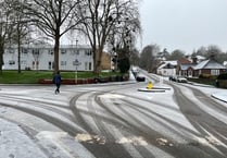Crediton area roads snow and ice warning
