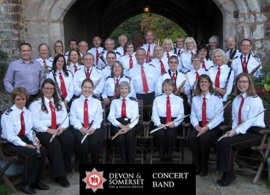 The Devon and Somerset Fire and Rescue Concert Band will perform in Crediton Parish Church on March 18.
