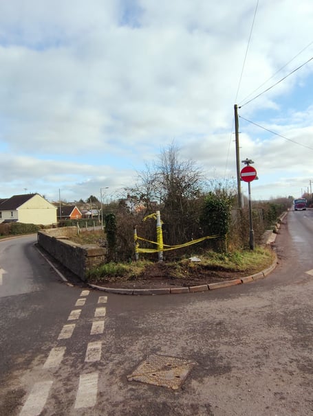 Bassetts Bridge where there has been no lamp post since January 2.