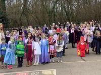Colourful costumes at Yeoford School for World Book Day

