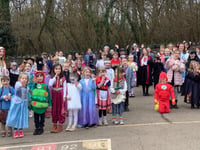 Colourful costumes at Yeoford School for World Book Day
