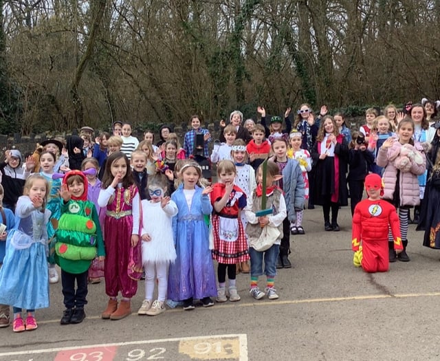 Colourful costumes at Yeoford School for World Book Day
