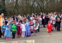 Colourful costumes at Yeoford School for World Book Day
