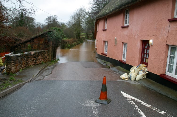 Flooding near Upton Hellions, Crediton (stock image) AQ 1948
