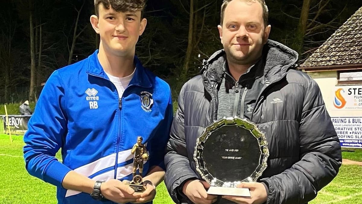 Reece wins James Uren Award for Best Young Referee for Crediton Youth