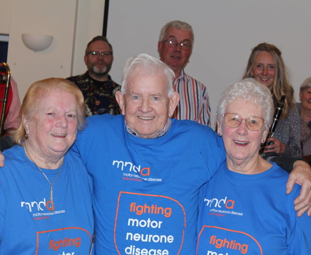 Band night at Crediton Football Club raised £1,100 for MND Assn
