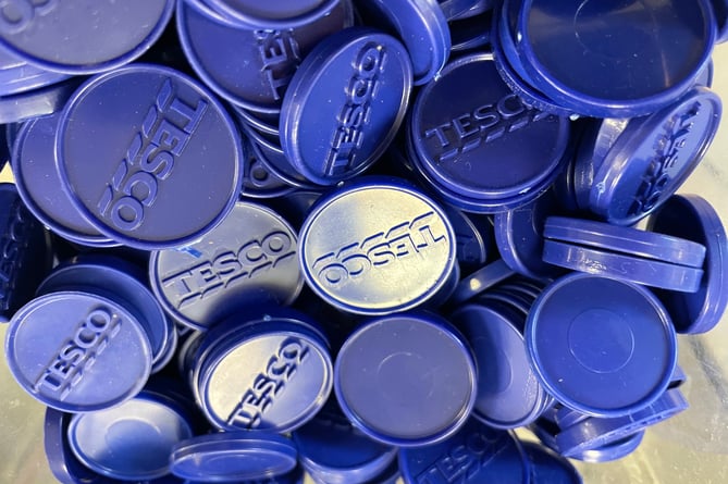 Tesco blue tokens.