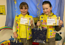 Gold Awards for Crediton Brownies Amelia and Lucy-Grace
