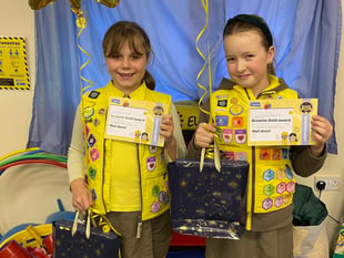Gold Awards for Crediton Brownies Amelia and Lucy-Grace
