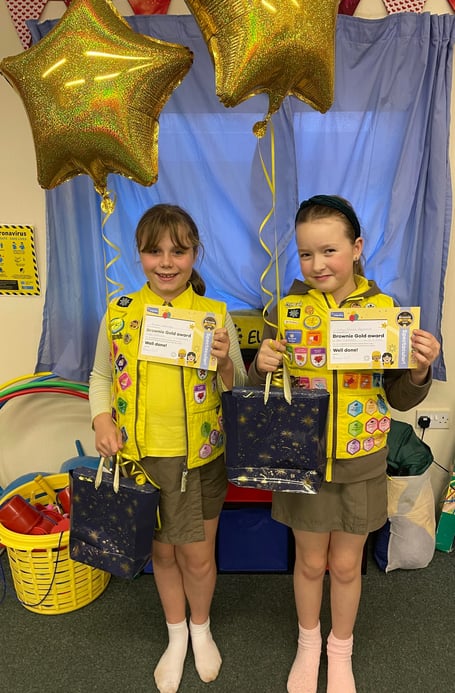 Amelia and Lucy-Grace who have completed their Brownies Gold Awards.