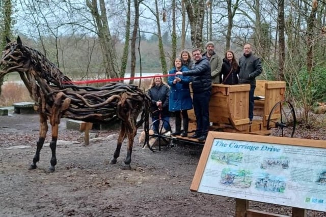 Horse and carriage sculpture opens at Stover Country Park
