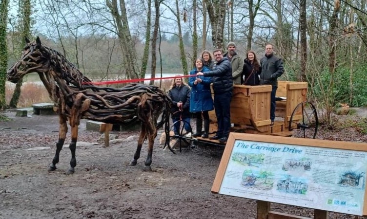 When the sculpture was unveiled at Stover Country Park.