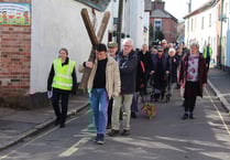 Crediton Good Friday Procession of Witness visited every town church
