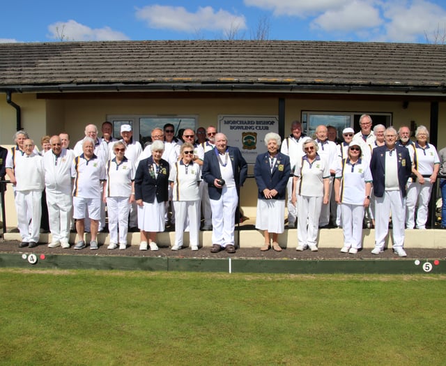 Club President opens the Green at Morchard Bishop Bowling Club
