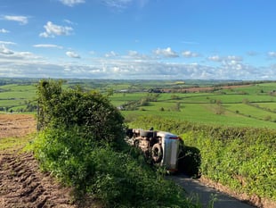 ‘What a beautiful place to crash!’ Driver's lucky escape at Crediton

