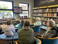 Small crowd watched the Coronation in Crediton Library
