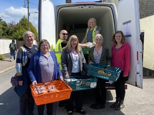 Sustainable Crediton Community Larder thanks Tesco for food donations
