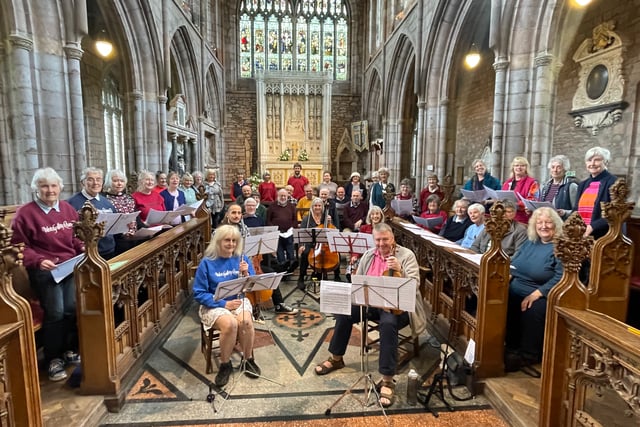 40 sang or played Coronation anthem in Crediton
