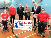 Crediton Freemasons donations to Devon Racqueteers Parabadminton Club
