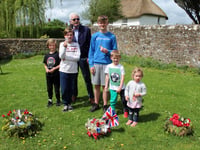 Coldridge children were presented with commemorative coins
