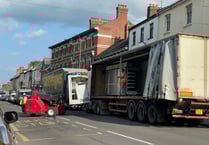 Traffic delays in Crediton High Street
