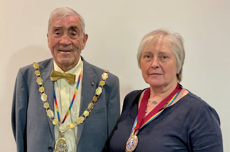 Mid Devon Council Chairman, Cllr Frank Letch and Vice-Chairman, Cllr Gwen Duchesne.