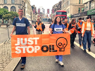 Exeter grandmother on London Just Stop Oil slow march
