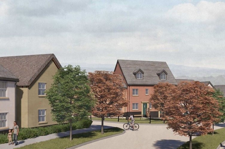 A computer-generated image of Bellway’s Libbets Grange development near Crediton.