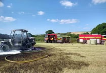 Telehandler fire put out near Yeoford
