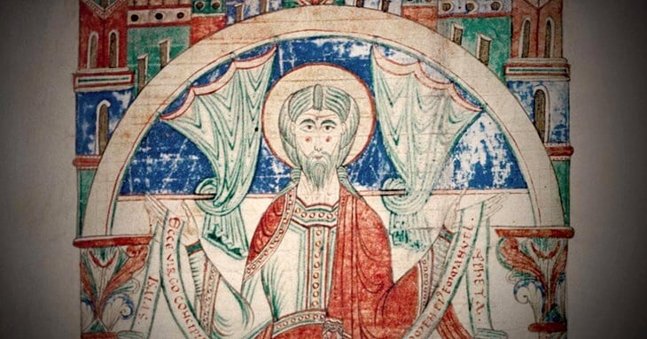 MS Bodl 717, fol v verso (detail), Jerome.