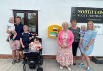 Defibrillator gift for North Tawton RFC
