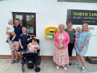 Defibrillator gift for North Tawton RFC
