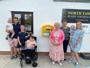 Defibrillator gift for North Tawton RFC
