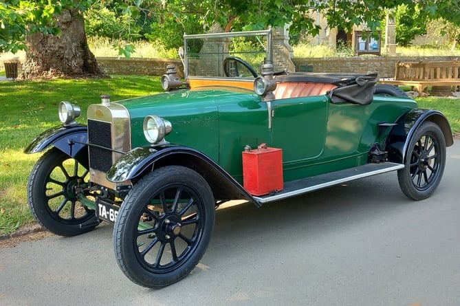 The Lagonda classic car, the 21st birthday present for Martin 'Bunny' Spiller of Chagford exactly 100 years ago