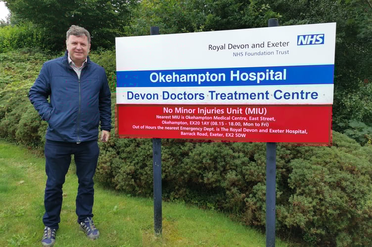Mel Stride at Okehampton Hospital.